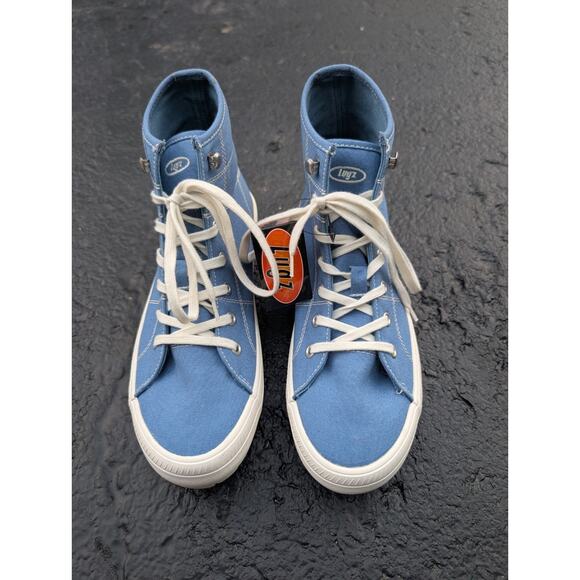 Lugz Womens Habitat Lace Up Sneaker Sz 9 Comfort Fashion Chunky Tread Blue White - Picture 5 of 8
